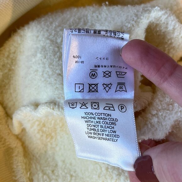 Saturdays New York City Light Yellow Beige Hoodie Sweatshirt Red Lettering - Picture 7 of 9